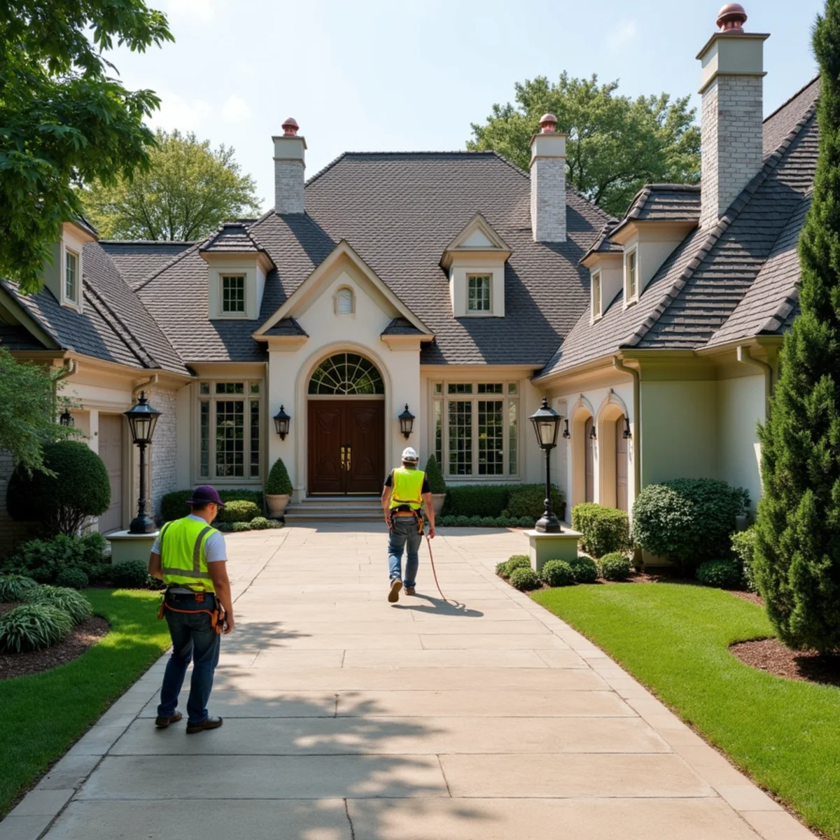 Residential roofing architecture and roofline in Bunker Hill Village, TX