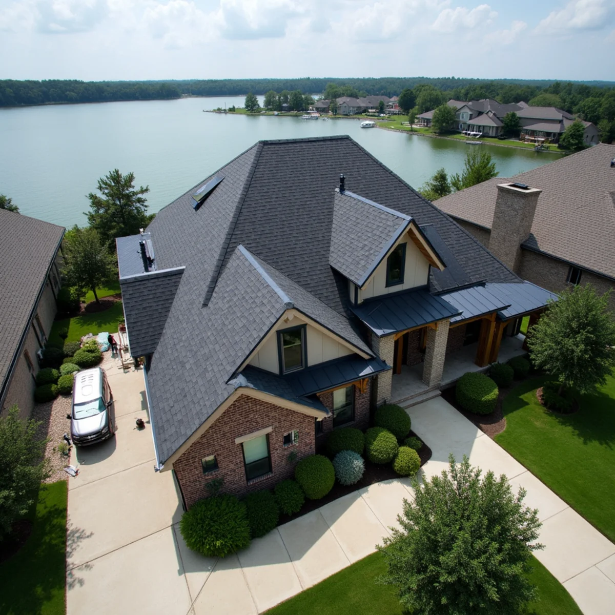 Residential roofing architecture and roofline in Conroe, TX