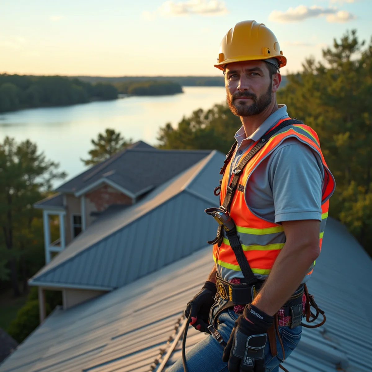 PRIME REPAIR SERVICES L&R LLC roofing crew working on a home in Conroe, TX