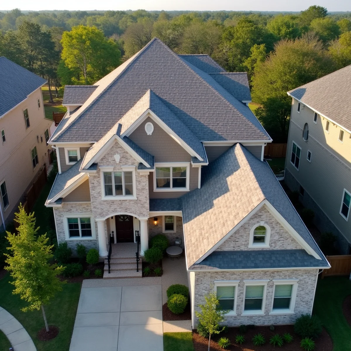 Residential roofing architecture and roofline in Fulshear, TX