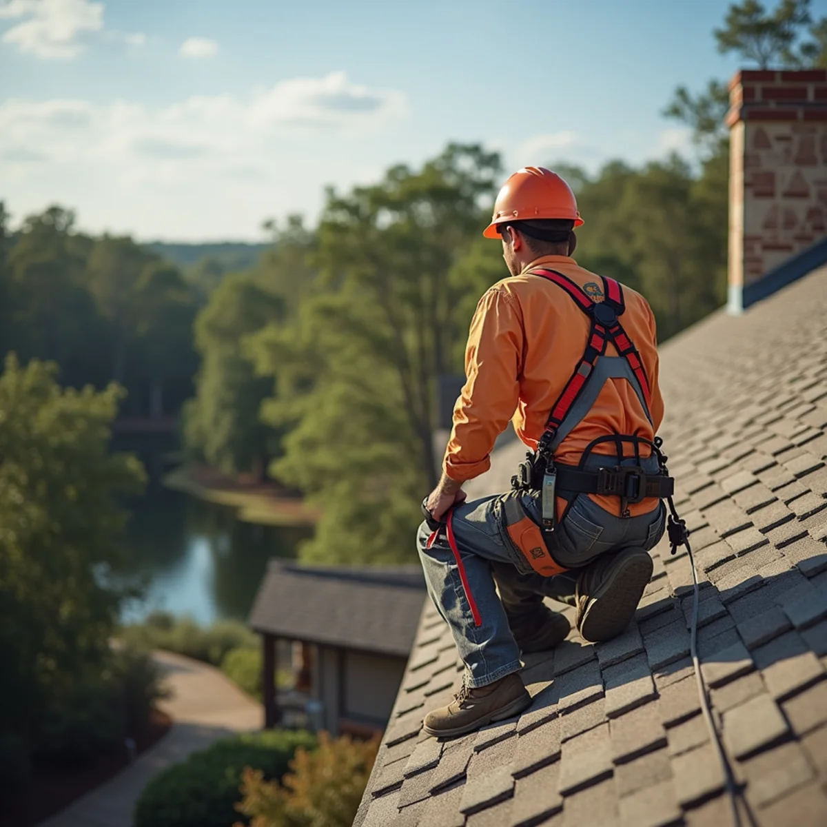 PRIME REPAIR SERVICES L&R LLC roofing crew working on a home in Piney Point Village, TX