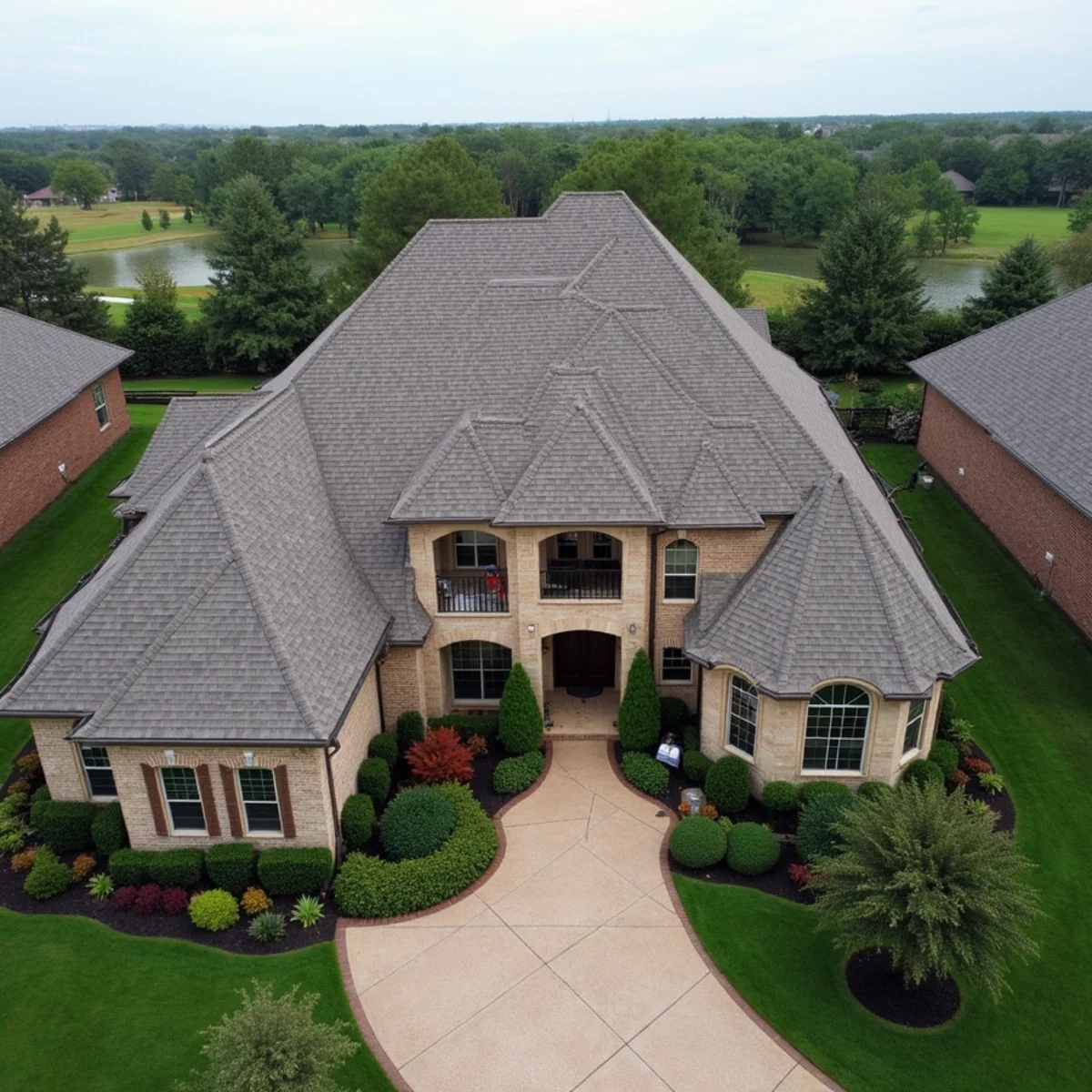 Residential roofing architecture and roofline in Sienna, TX