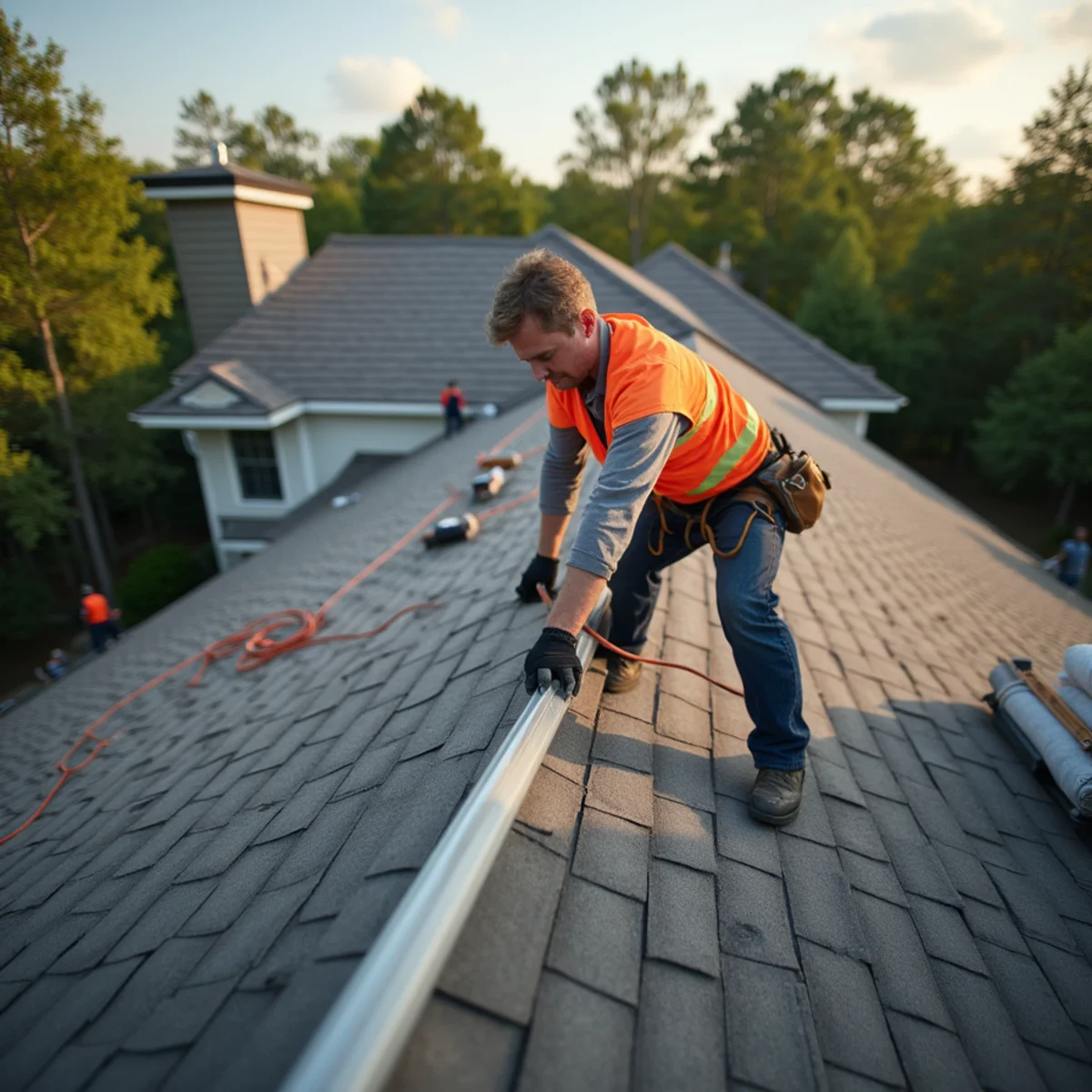 Residential roofing architecture and roofline in The Woodlands, TX