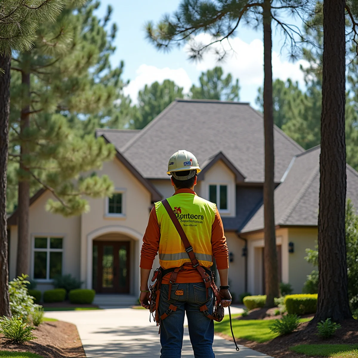 PRIME REPAIR SERVICES L&R LLC roofing crew working on a home in The Woodlands, TX