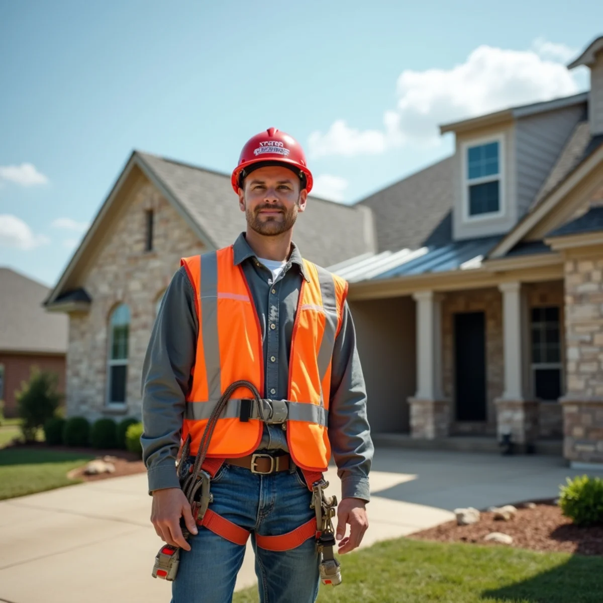 PRIME REPAIR SERVICES L&R LLC roofing crew working on a home in Tomball, TX