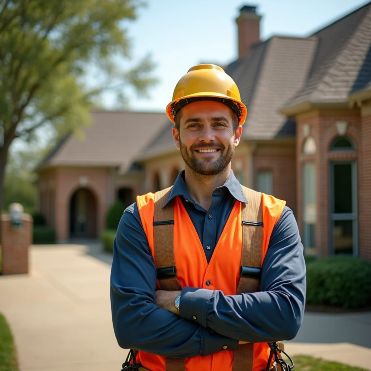 PRIME REPAIR SERVICES L&R LLC roofing crew working on a home in West University Place, TX